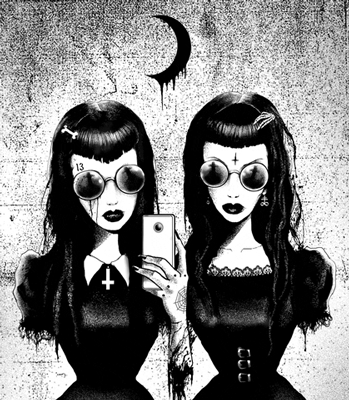 Gif animé gothique siamoises